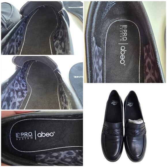 Abeo Pro Jade Loafers Size 9 Black Leather Heeled Penny Loafer 3D Core Insole - Picture 12 of 15